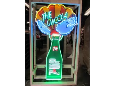 New 7UP "The Uncola" Porcelain Neon Sign 32"W x 72"H 