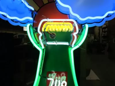 New 7UP "The Uncola" Porcelain Neon Sign 32"W x 72"H 