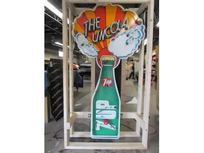New 7UP "The Uncola" Porcelain Neon Sign 32"W x 72"H 