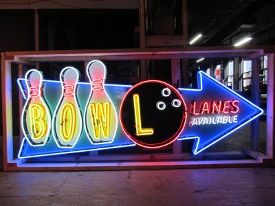 New BOWL Porcelain Neon Sign 8 FT W x 42 IN H 