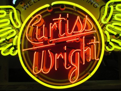 New Curtiss Wright Aviation Porcelain Neon Sign 72 IN W x 32 IN H