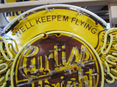 New Curtiss Wright Aviation Porcelain Neon Sign 72 IN W x 32 IN H