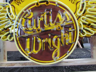 New Curtiss Wright Aviation Porcelain Neon Sign 72 IN W x 32 IN H