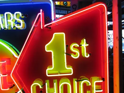 New Dodge 1st Choice Used Cars/Used Trucks Animated Porcelain Neon Sign  72 IN W x 60 IN H