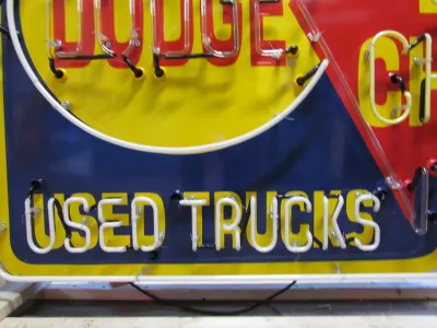New Dodge 1st Choice Used Cars/Used Trucks Animated Porcelain Neon Sign  72 IN W x 60 IN H