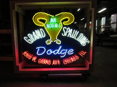 New Mr. Norm's Dodge Porcelain Neon Sign 42 IN W x 36 IN H 