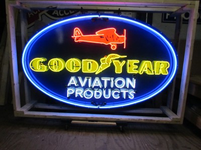 New Goodyear Aviation Products Porcelain Neon Sign 72 IN W x 48 IN H 