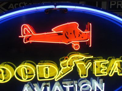 New Goodyear Aviation Products Porcelain Neon Sign 72 IN W x 48 IN H 
