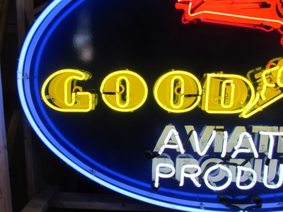 New Goodyear Aviation Products Porcelain Neon Sign 72 IN W x 48 IN H 