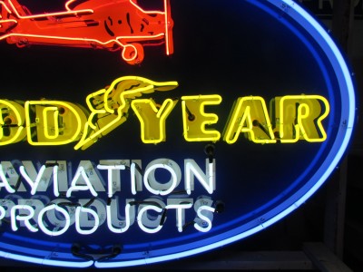 New Goodyear Aviation Products Porcelain Neon Sign 72 IN W x 48 IN H 