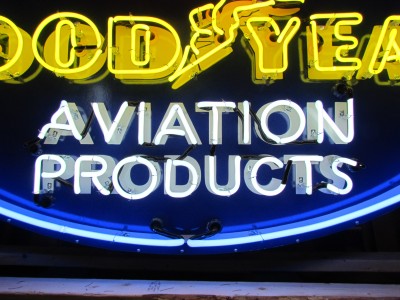New Goodyear Aviation Products Porcelain Neon Sign 72 IN W x 48 IN H 