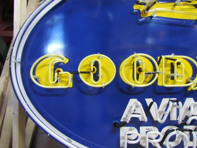 New Goodyear Aviation Products Porcelain Neon Sign 72 IN W x 48 IN H 