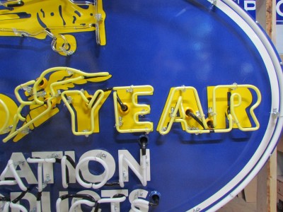 New Goodyear Aviation Products Porcelain Neon Sign 72 IN W x 48 IN H 