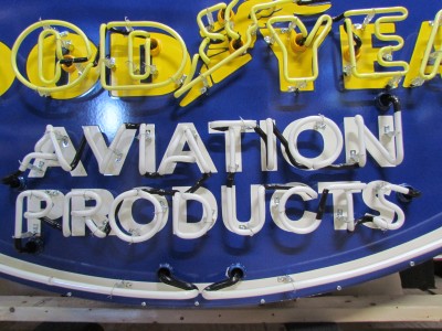 New Goodyear Aviation Products Porcelain Neon Sign 72 IN W x 48 IN H 