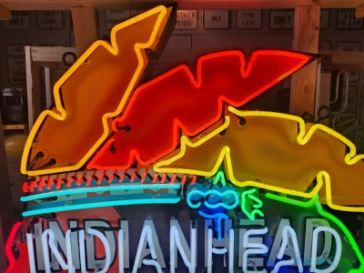 New Indianhead Motel Porcelain Neon Sign 5 FT W x 6 FT H