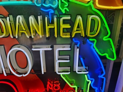 New Indianhead Motel Porcelain Neon Sign 5 FT W x 6 FT H