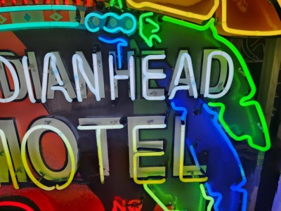 New Indianhead Motel Porcelain Neon Sign 5 FT W x 6 FT H
