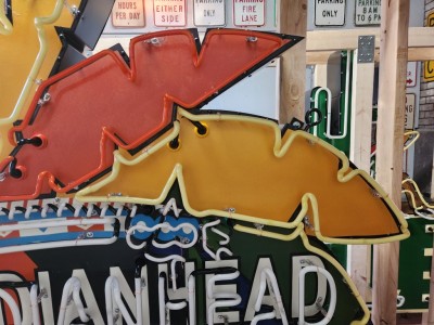 New Indianhead Motel Porcelain Neon Sign 5 FT W x 6 FT H