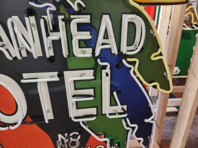 New Indianhead Motel Porcelain Neon Sign 5 FT W x 6 FT H