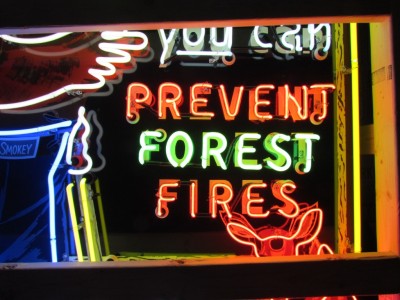 New Smokey The Bear Painted Neon Sign 61 IN W x 90 IN H