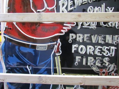 New Smokey The Bear Painted Neon Sign 61 IN W x 90 IN H