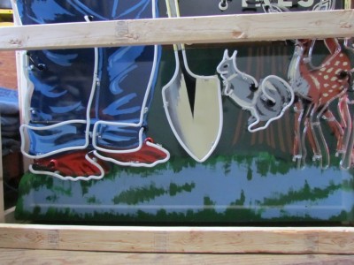New Smokey The Bear Painted Neon Sign 61 IN W x 90 IN H