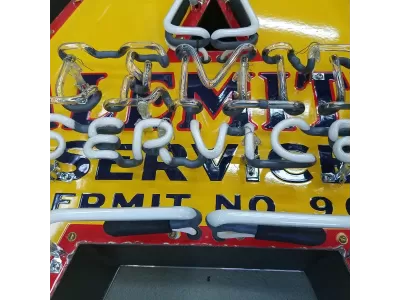 Original Alemite Porcelain Sign with Neon 31"W x 35"H