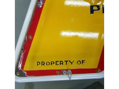 Original Alemite Porcelain Sign with Neon 31"W x 35"H