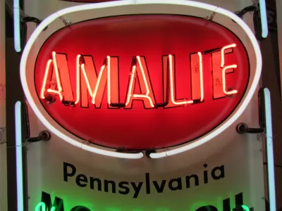 New Amalie Motor Oil "Can" Porcelain Neon Sign 36"W x 60"H