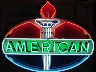 New American Porcelain Neon Sign - 48"W x 40"H