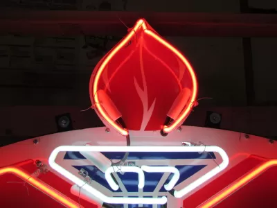 New American Porcelain Neon Sign - 48"W x 40"H