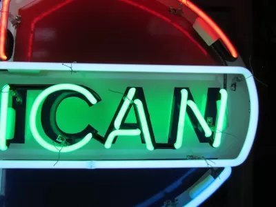 New American Porcelain Neon Sign - 48"W x 40"H