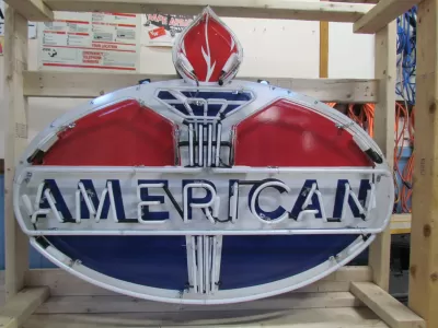 New American Porcelain Neon Sign - 48"W x 40"H