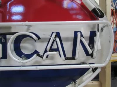 New American Porcelain Neon Sign - 48"W x 40"H