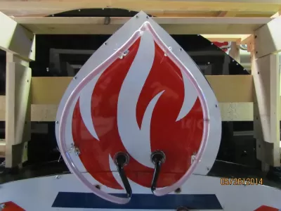 New American Gas Porcelain Sign with Neon 72"W x 60"H