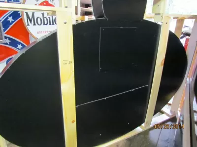 New American Gas Porcelain Sign with Neon 72"W x 60"H