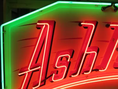 Original Ashland Products Porcelain Neon Sign 70 IN W x 46 IN H