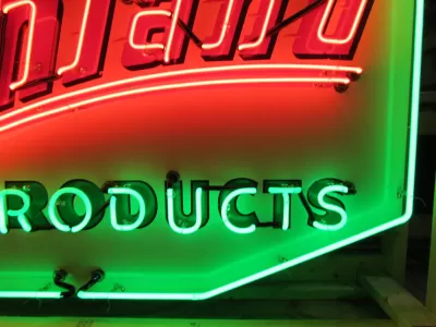 Original Ashland Products Porcelain Neon Sign 70 IN W x 46 IN H