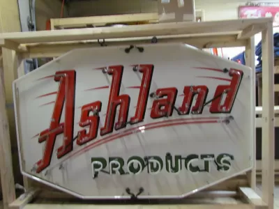 Original Ashland Products Porcelain Neon Sign 70 IN W x 46 IN H