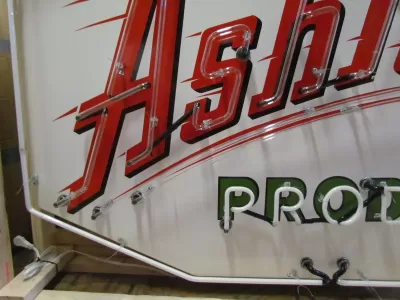 Original Ashland Products Porcelain Neon Sign 70 IN W x 46 IN H
