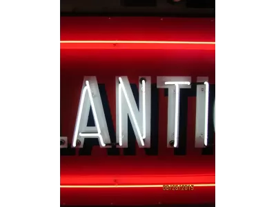 Original Atlantic Gas Porcelain Sign with Neon 72"x42" - SSPN