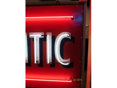 Original Atlantic Gas Porcelain Sign with Neon 72"x42" - SSPN