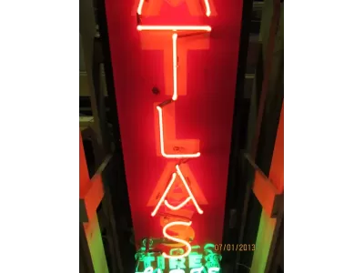 New Atlas Tires Porcelain Neon Sign 18"x 50"