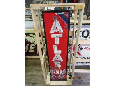 New Atlas Tires Porcelain Neon Sign 18"x 50"