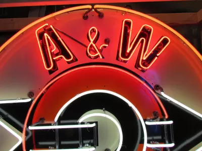 New A&W Root Beer Porcelain Neon 48" Diameter