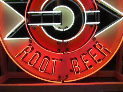 New A&W Root Beer Porcelain Neon 48" Diameter