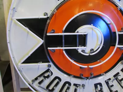 New A&W Root Beer Porcelain Neon 48" Diameter