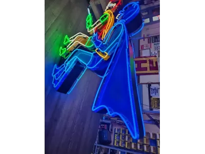 New Batman & Robin Double-sided Painted Neon Sign 61"W x 75"H