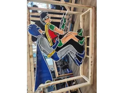 New Batman & Robin Double-sided Painted Neon Sign 61"W x 75"H