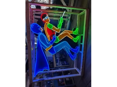 New Batman & Robin Double-sided Painted Neon Sign 61"W x 75"H